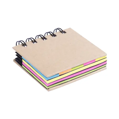 Notepad adesivo con copertina in carta riciclata e spirale