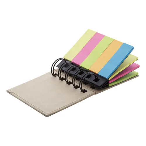 Notepad adesivo con copertina in carta riciclata e spirale