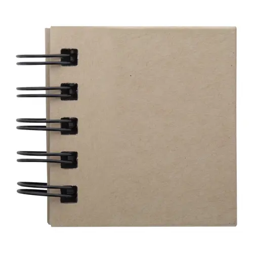 Notepad adesivo con copertina in carta riciclata e spirale