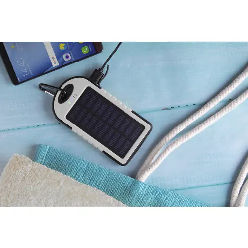 Power bank con ricarica solare e torcia LED in silicone da 4000mAh