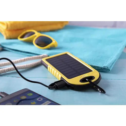 Power bank con ricarica solare e torcia LED in silicone da 4000mAh