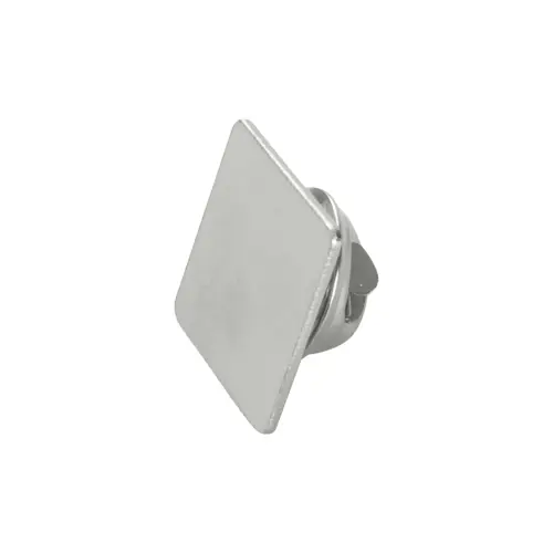 Spilla in metallo quadrata con stampa in resina epossidica