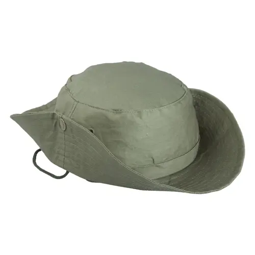 Cappello da safari in cotone con fascia mento e chiusura in metallo