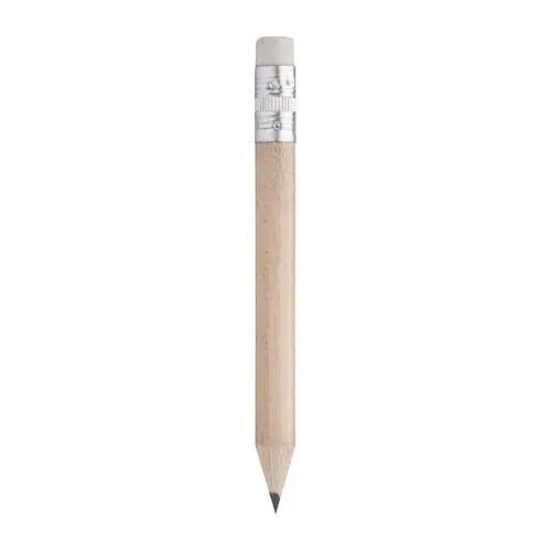 Mini matita in legno naturale con gomma