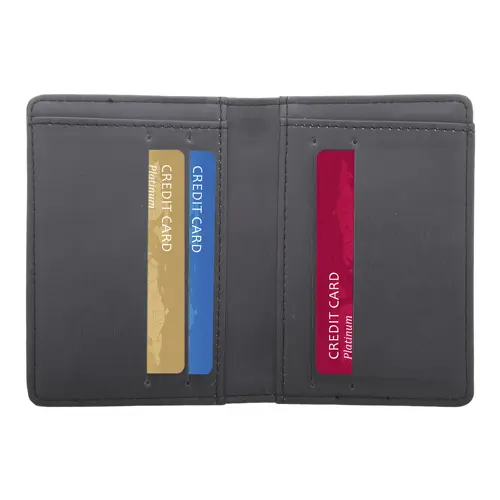 Porta carte di credito in pelle PU con protezione RFID 82×117×15mm