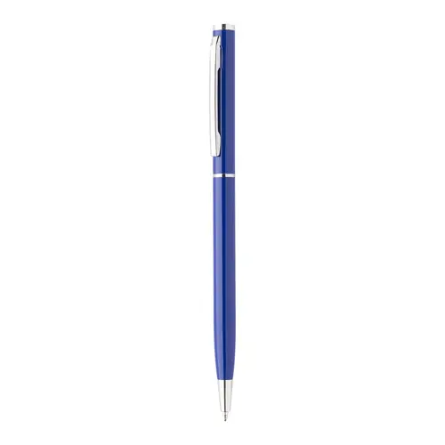 Penna a sfera elegante in alluminio dsiponibile in vari colri con meccanismo a rotazione e refill blu