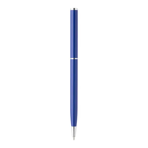 Penna a sfera elegante in alluminio dsiponibile in vari colri con meccanismo a rotazione e refill blu