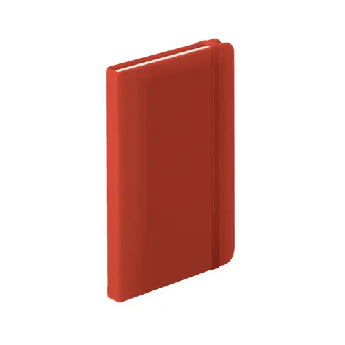 Block notes B7 con copertina in finta pelle e 100 fogli a righe segnalibro e cinturino in gomma coordinati