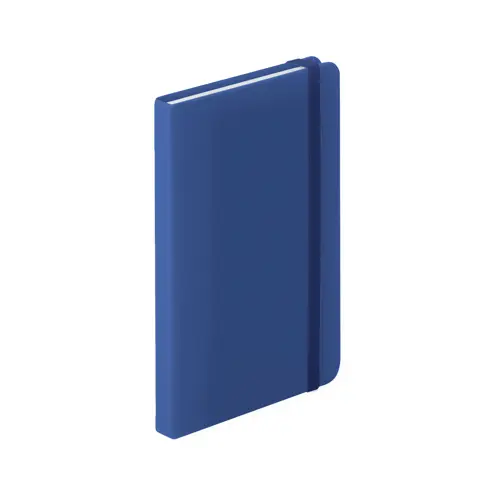 Block notes B7 con copertina in finta pelle e 100 fogli a righe segnalibro e cinturino in gomma coordinati