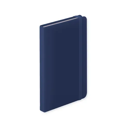 Block notes B7 con copertina in finta pelle e 100 fogli a righe segnalibro e cinturino in gomma coordinati
