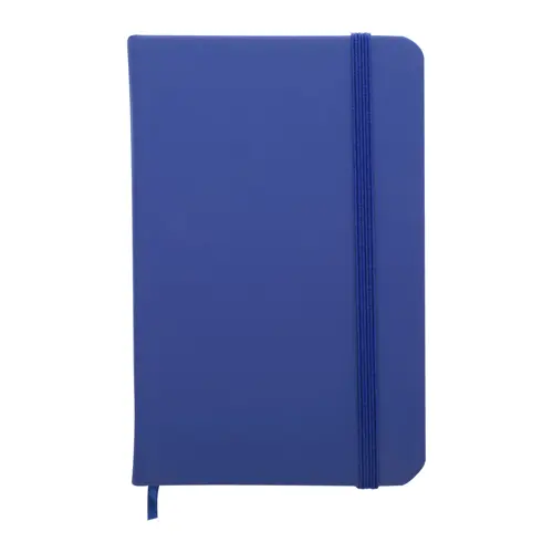 Block notes B7 con copertina in finta pelle e 100 fogli a righe segnalibro e cinturino in gomma coordinati