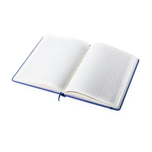 Block notes A5 con copertina in PU e 100 fogli a righe con segnalibro e cinturino in gomma coordinati