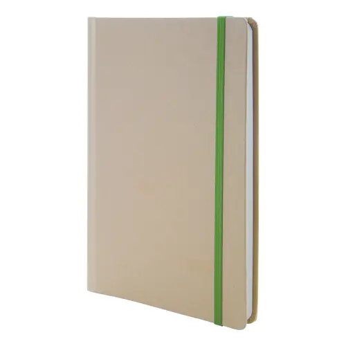 Block notes A5 copertina in cartone e fogli neutri segnalibro colorato e cinturino in gomma