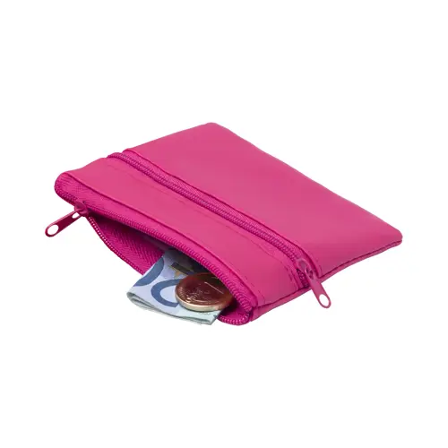 Portamonete in microfibra con doppia zip 105×90mm