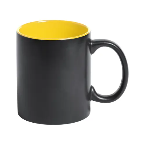 Tazza in ceramica nera con interno colorato e personalizzazione in tinta 350ml