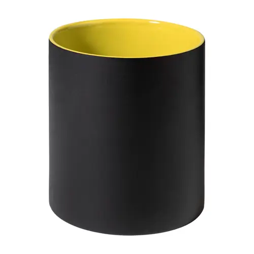 Tazza in ceramica nera con interno colorato e personalizzazione in tinta 350ml