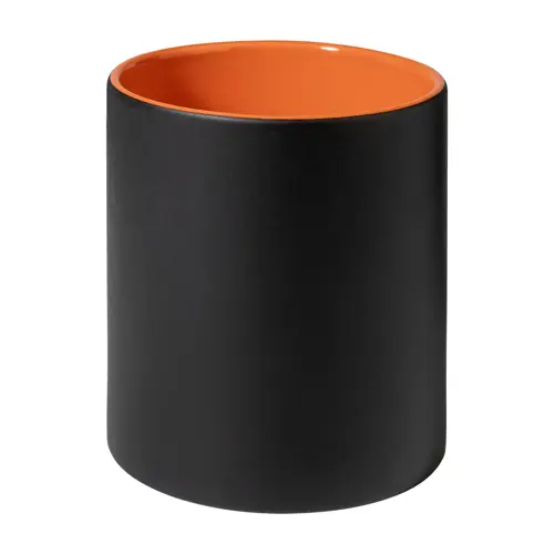 Tazza in ceramica nera con interno colorato e personalizzazione in tinta 350ml