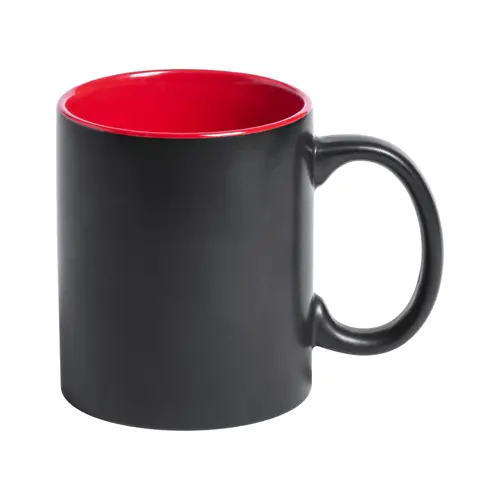 Tazza in ceramica nera con interno colorato e personalizzazione in tinta 350ml