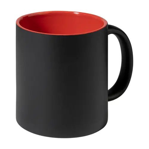 Tazza in ceramica nera con interno colorato e personalizzazione in tinta 350ml