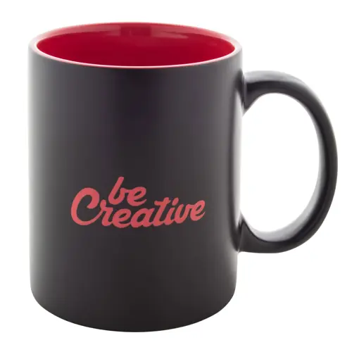 Tazza in ceramica nera con interno colorato e personalizzazione in tinta 350ml