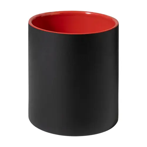 Tazza in ceramica nera con interno colorato e personalizzazione in tinta 350ml