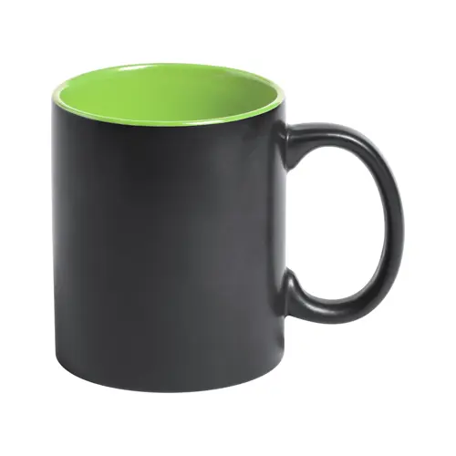 Tazza in ceramica nera con interno colorato e personalizzazione in tinta 350ml