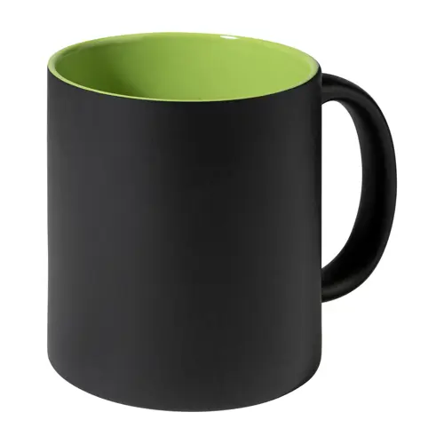Tazza in ceramica nera con interno colorato e personalizzazione in tinta 350ml