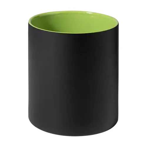 Tazza in ceramica nera con interno colorato e personalizzazione in tinta 350ml
