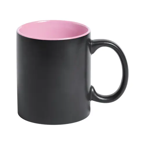 Tazza in ceramica nera con interno colorato e personalizzazione in tinta 350ml