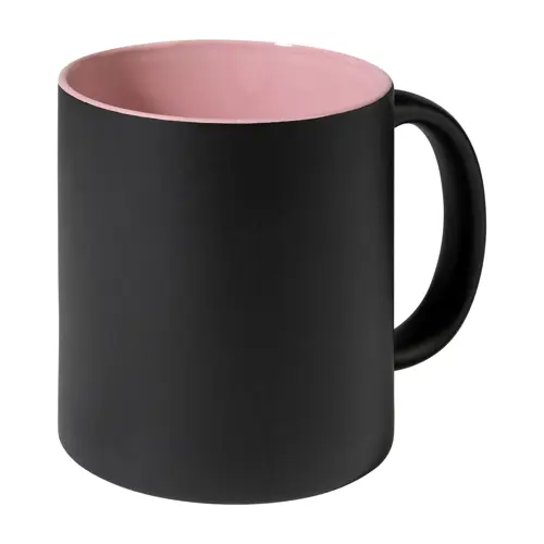 Tazza in ceramica nera con interno colorato e personalizzazione in tinta 350ml