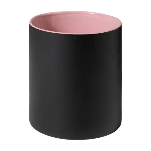 Tazza in ceramica nera con interno colorato e personalizzazione in tinta 350ml