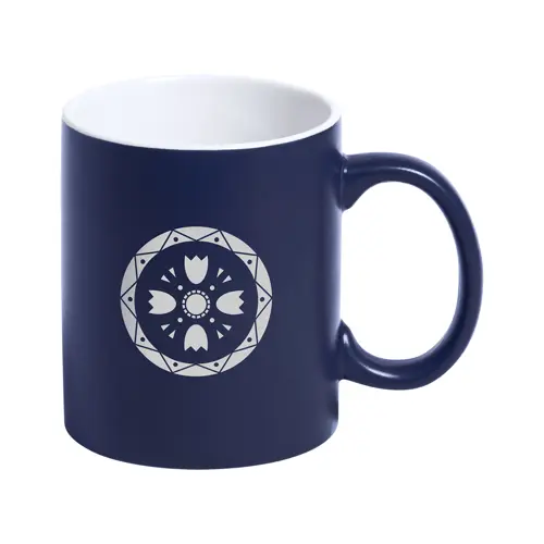 Tazza colorata in ceramica con parete interna bianca e personalizzazione in tinta 350ml