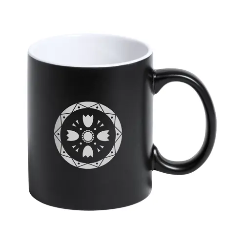 Tazza colorata in ceramica con parete interna bianca e personalizzazione in tinta 350ml