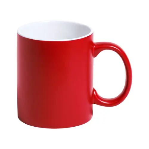 Tazza colorata in ceramica con parete interna bianca e personalizzazione in tinta 350ml