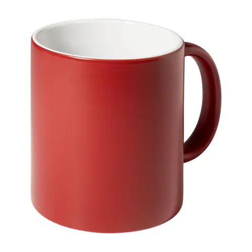 Tazza colorata in ceramica con parete interna bianca e personalizzazione in tinta 350ml
