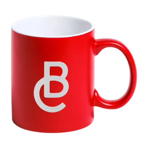 Tazza colorata in ceramica con parete interna bianca e personalizzazione in tinta 350ml