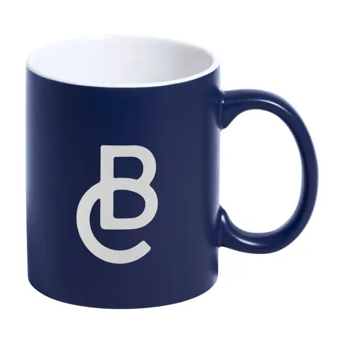 Tazza colorata in ceramica con parete interna bianca e personalizzazione in tinta 350ml