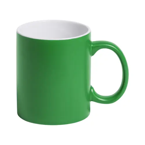 Tazza colorata in ceramica con parete interna bianca e personalizzazione in tinta 350ml