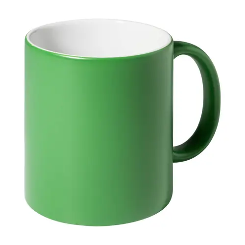 Tazza colorata in ceramica con parete interna bianca e personalizzazione in tinta 350ml