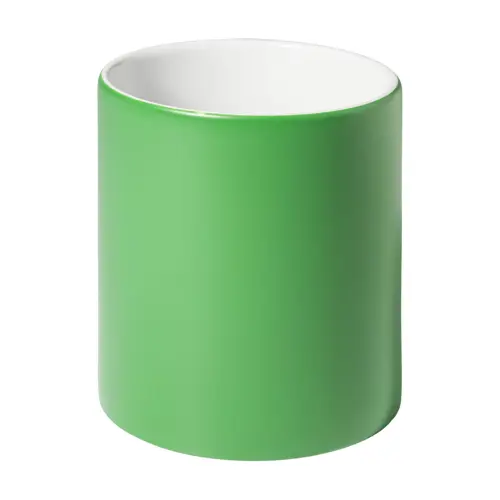 Tazza colorata in ceramica con parete interna bianca e personalizzazione in tinta 350ml