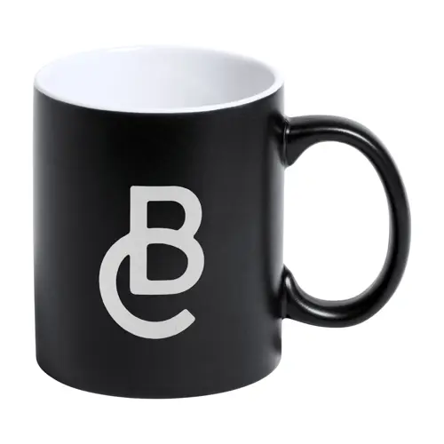 Tazza colorata in ceramica con parete interna bianca e personalizzazione in tinta 350ml
