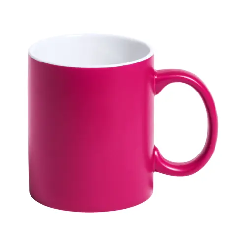 Tazza colorata in ceramica con parete interna bianca e personalizzazione in tinta 350ml