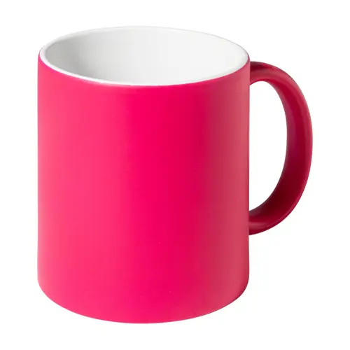 Tazza colorata in ceramica con parete interna bianca e personalizzazione in tinta 350ml