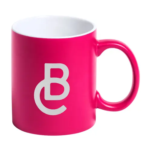 Tazza colorata in ceramica con parete interna bianca e personalizzazione in tinta 350ml