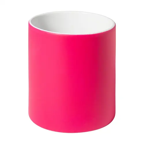 Tazza colorata in ceramica con parete interna bianca e personalizzazione in tinta 350ml