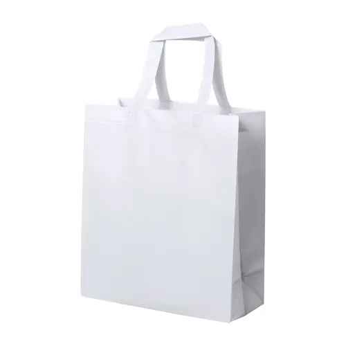Shopper in TNT laminato extra-durevole con manici corti da 100gr 30x34x12cm