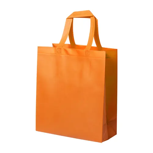 Shopper in TNT laminato extra-durevole con manici corti da 100gr 30x34x12cm