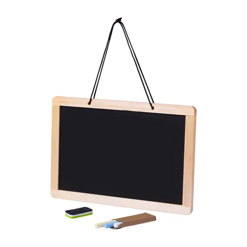 Bacheca con lavagna nera e bianca completa di gessetti e pennarello