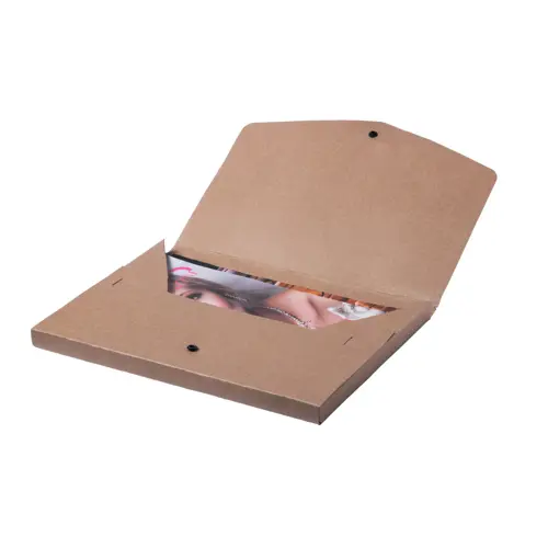 Cartella in carta riciclata porta documenti con chiusura a bottone da 32×24cm