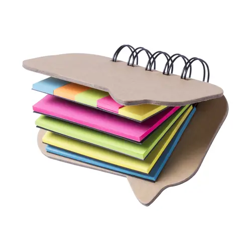 Blocco a spirale in carta riciclata e fogli adesivi